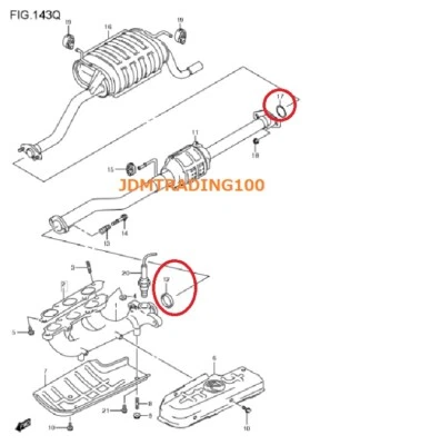 SUZUKI CARRY DA52T DB52T TUBO DE ESCAPE BRIDA JUNTA ANILLO SELLO CONJUNTO CAMIÓN GENUINO Foto 1 de 4