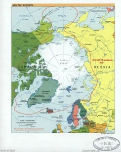 20" x 24" 2001 Map of Arctic Region. - Picture 1 of 1