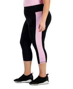 Id Ideology Womens Essentials Colorblocked Cropped Leggings Black Size 3X - Picture 1 of 5