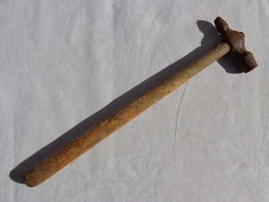 Vtg Russian Hammer Iron Head Soviet Hand Tool Wood Carpentry Construction USSR - Picture 1 of 12