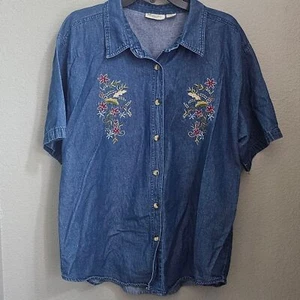 Womans Denim Embroidered Shirt size 20 - Picture 1 of 5