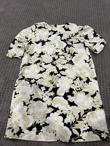 Abito H&M 8 giallo/nero grande stampa floreale nuovo con etichetta - Foto 1 di 5