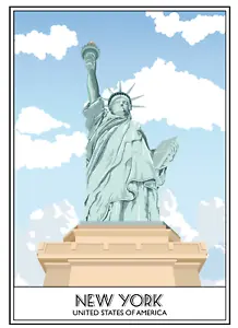 Statue of Liberty, New York, NYC, Travel/Railway Poster, Print, A4 A3 A2 Sizes - Picture 1 of 3