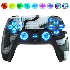 White Digital Silent Modz LED Light Up Button Wireless Custom Controller for PS5 - Picture 1 of 2
