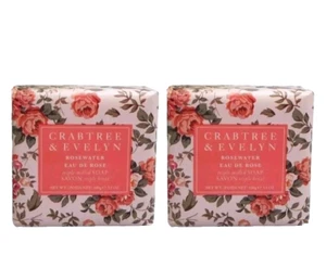 2x Crabtree & Evelyn ROSEWATER Triple Milled Soap 2x 100g NEU - Bild 1 von 2