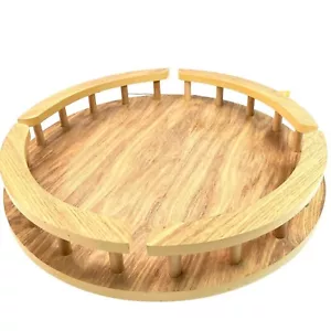 Round Mid-Century Modern Wooden Lazy Susan Serving Tray - Picture 1 of 16