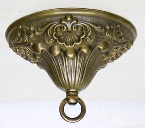 Vintage French Ceiling Rose Bronze Large 16 Cm Diameter Rebuilt Ready To Use - Picture 1 of 9