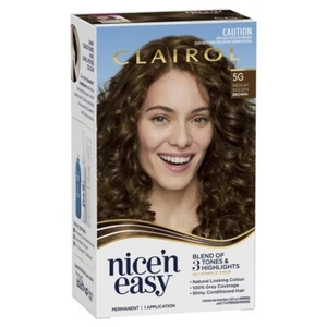 Clairol Nice N Easy Permanent Hair Color Grey Coverage 5G Medium Golden Brown - Picture 1 of 1