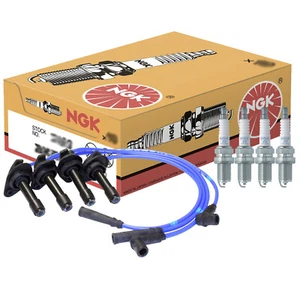 NGK Wire & 4 Standard Spark Plugs Kit For Subaru Legacy 2.5 H4 - Picture 1 of 1