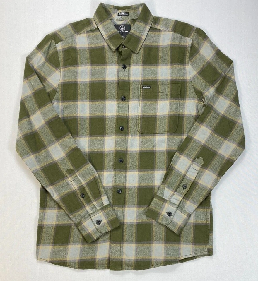 Camisa Para Hombre Volcom Calce Moderno Caden Cuadros Botón Delantero Manga Larga Foto 1 de 1