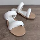 Anthropologie Pilcro WHITE Women's Double Puff Strap Flat Slide Sandal US 9