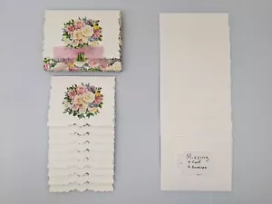Carol Wilson Stationary Embossed Rose Bouquet Note Cards & Envelopes: Set of 9 - Afbeelding 1 van 11