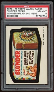 1974 Topps Wacky Packages Pegatina Blunder Bread Wonder Bread 2do PSA 8 - Imagen 1 de 3