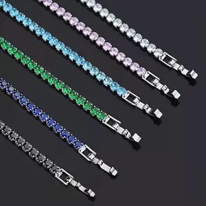 Braccialetti Tennis Zirconi Strass Bracciale 4mm Donna Uomo Elegante 17/19cm ide - Bild 1 von 16