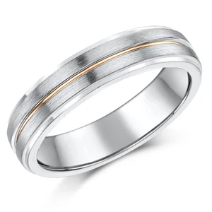 9ct White & Rose Gold Wedding Ring 5mm Band ''Sale Limited Stock"'' - Picture 1 of 2