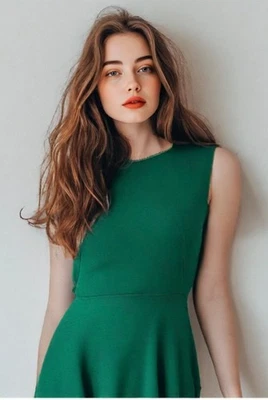 Bailey 44 Dress Size Small Green Knit Sleeveless Asymmetric Hem Stretch VGUC - Image 1 of 4