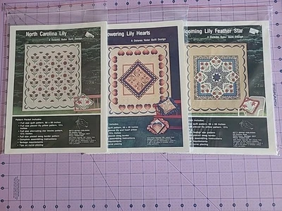 Lot 3 Dolores Yoder Quilt Designs, Uncut North Carolina Lily,  Flowering Lily... - Image 1 of 4