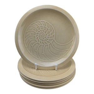 Franciscan USA SEA SCULPTURES Sand Dollar Set Lot Of 6 Salad Luncheon Plate 9” - Picture 1 of 12