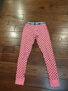 Victoria's Secret  Pink & Black Polka Dot long John’s Pant Size M - Picture 1 of 3