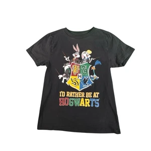 Looney Tunes Hogwarts Mashup Shirt L 10/12 Bugs Bunny Lola Road Runner WB Harry - Picture 1 of 7