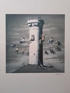 Banksy Art Print - Watchtower Carousel Palestine - Certificate - Picture 1 of 4