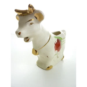 Vintage Boho Kuh Milchkännchen Spender Rose handbemalt Kaffee Tee Station Deko - Bild 1 von 6