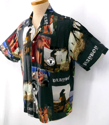 Vintage Playboy Surf Club Pacsun desnudo pliegue central modelos Rayón HawaiiAN SHiRT L Foto 1 de 4