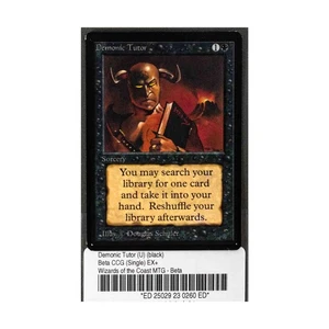 WOTC MtG Beta Demonic Tutor (U) EX+ - Picture 1 of 2