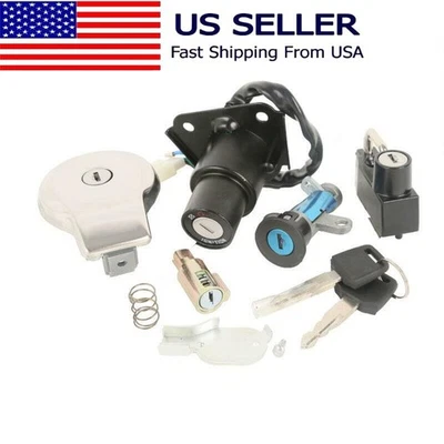 Lock Set Igntiton Swtich Fuel Gas Tank Cap For Yamaha V Star 250/Virago 250/535 - Image 1 of 4