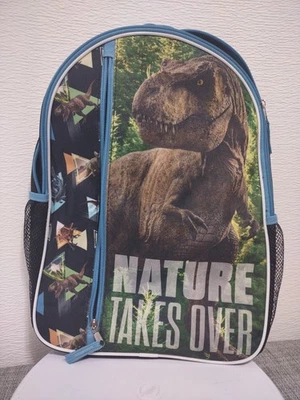 Mochila Jurasic World Dinosaurio T Rex Azul Bolsillos con Cremallera 16" X 14" X 5" Foto 1 de 4