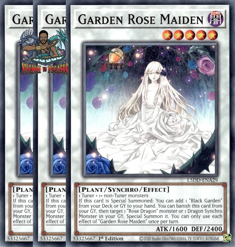 Yugioh! 3x Garden Rose Maiden L5DD-ENA29 Common 1st Ed NM - Image 1 of 1