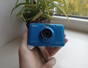 š„RARE Blue Nikon Coolpix S30 10.1MP digital compact cameraš„WORKing FULL setš„ - Picture 1 of 7