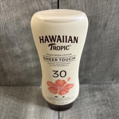 NUEVO Hawaiian Tropic 8FL Sheer Touch Ultra Radiance Bronceado Loción Protector Solar FPS 30 Foto 1 de 3