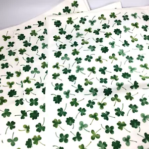 White Cotton Placemats Set of 6 Clover St. Patrick - Picture 1 of 5