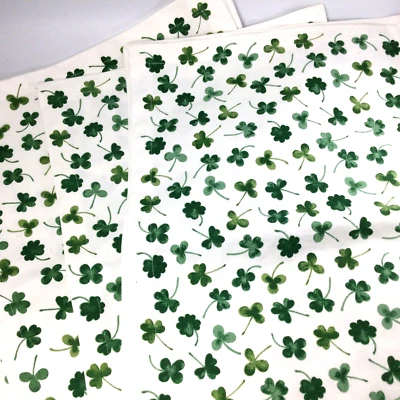 White Cotton Placemats Set of 6 Clover St. Patrick - Image 1 of 4