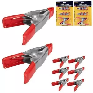 16 Lot Strong Metal Spring Clamps Rubber Tips Tool Steel Clip 4" & 2" Holder - Picture 1 of 1