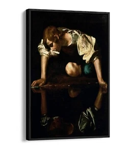 CARAVAGGIO, NARZISSE - DEEP FLOATER / SCHWEBEFFEKT GERAHMTER LEINWANDBILD WANDBILDDRUCK - Bild 1 von 12