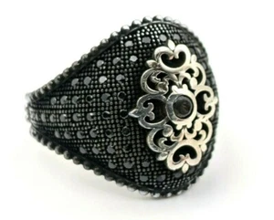 Black Onyx Artisan Handmade Men's 925 Sterling Silver Ring 10.75 - Picture 1 of 4