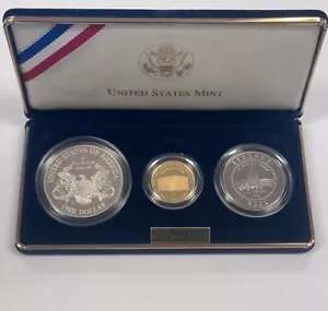 2001 US Mint Commemorative Coin Proof Set-Capitol Visitor Center G$5, S$1, C50c - Picture 1 of 11