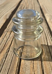 Vintage Whitall Tatum Clear No 9 Glass Insulator Made in USA - 13-47 - Circle A - Picture 1 of 4