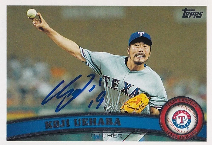 Koji Uehara 2011 Topps Actualización Texas Rangers TARJETA FIRMADA AUTOGRAFIADA 上原 浩治 Japón Foto 1 de 1