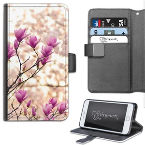 Purple Tree Blossom Phone Case;PU Leather Wallet Case;Cover For Samsung;Apple - Picture 1 of 4