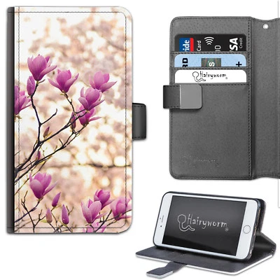 Purple Tree Blossom Phone Case;PU Leather Wallet Case;Cover For Samsung;Apple - Image 1 of 4
