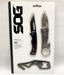SOG Pro 2.0 Kit 3Pc Set 2 Pocket Knives Knife Flat Tool Caplifters 99-99-05-41W