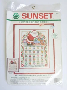 Kit de punto de cruz contado dimensiones 18336 de colección 1992 se acerca la Navidad nuevo en paquete - Imagen 1 de 6