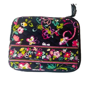 *NEW* Vera Bradley Navy Blue Floral Quilted Zipper Tablet Ipad Cover Case 10x8 - Picture 1 of 9