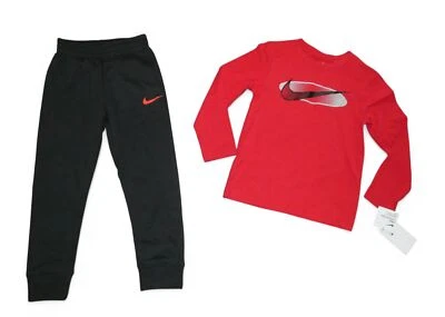 Nike Kids Outfit Boys Set Sweatpants Joggers Long Sleeve Shirt 3 4 5 6 NWT - Image 1 of 3