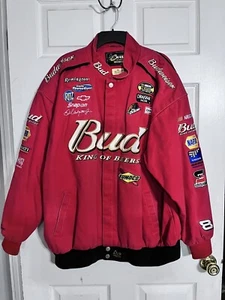 Dale Earnhardt Sr. Chase Authentics NASCAR Budweiser RED Racing Jacket Size XXL - Picture 1 of 11