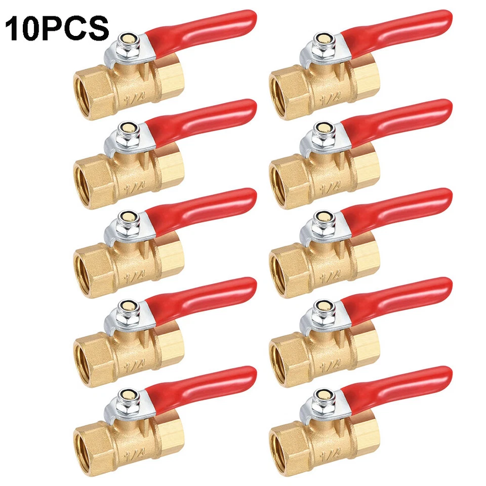 1/4" Brass Ball Valve Shut off Switch Male and Female NPT Pipe Fitting 2pack