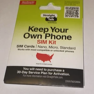 Straight Talk Nano SIM Card Activation Kit X2 Save On Cell Phone Bill Green Cdma - Picture 1 of 5